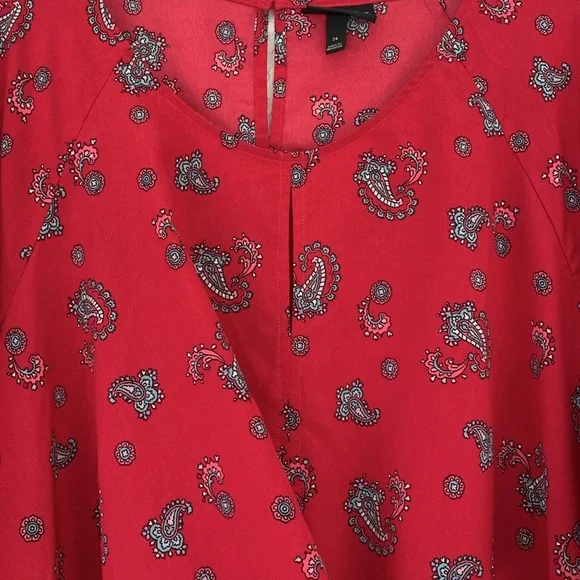 Lane Bryant soft paisley top/blouse short sleeves size 24 - Picture 2 of 13